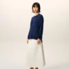 Bleu Thin Wool Crewneck Ami De Coeur Sweater
