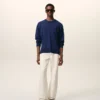 Bleu Thin Wool Crewneck Ami De Coeur Sweater