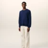 Bleu Thin Wool Crewneck Ami De Coeur Sweater