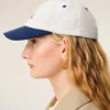 Blue and White Bicolor Cotton Ami Paris Cap
