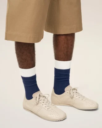 Blue and White Cotton Socks