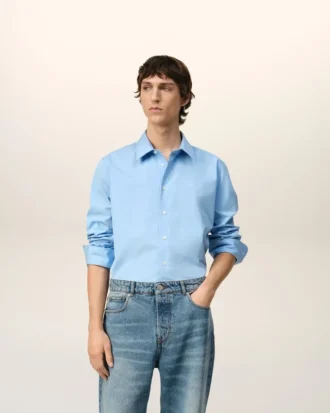 Blue Cotton Ami De Coeur Classic Shirt