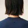 Blue Cotton Ami De Coeur Cropped Sweatshirt