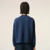 Blue Cotton Ami De Coeur Cropped Sweatshirt
