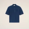 Blue Cotton Ami De Coeur Knitted Patch Polo