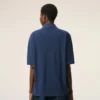 Blue Cotton Ami De Coeur Knitted Patch Polo