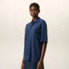 Blue Cotton Ami De Coeur Knitted Patch Polo