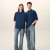 Blue Cotton Ami De Coeur Knitted Patch Polo