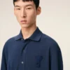 Blue Cotton Ami De Coeur Knitted Patch Polo