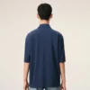 Blue Cotton Ami De Coeur Knitted Patch Polo
