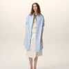 Blue Cotton Ami De Coeur Wide Shirt Dress