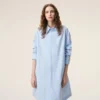 Blue Cotton Ami De Coeur Wide Shirt Dress