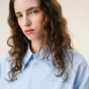 Blue Cotton Ami De Coeur Wide Shirt Dress