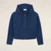 Blue Cotton Ami De Coeur Zipped Hoodie