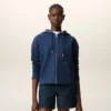 Blue Cotton Ami De Coeur Zipped Hoodie