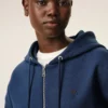 Blue Cotton Ami De Coeur Zipped Hoodie