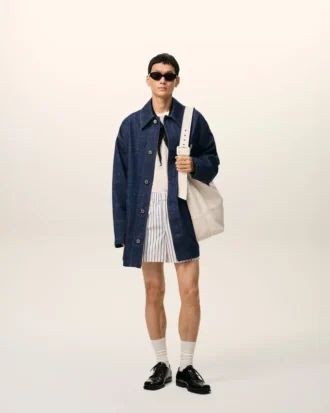 Blue Cotton Ami Paris Heritage Label Worker Jacket