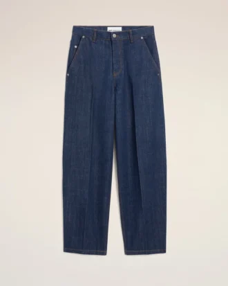 Blue Cotton Balloon Fit Jeans
