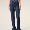Blue Cotton Bootcut Fit Jeans