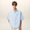 Blue Cotton Boxy Embroidered Ami De Coeur Blue Cotton Boxy Embroidered Ami De Coeur