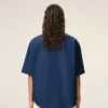 Blue Cotton Boxy Embroidered Ami De Coeur Blue Cotton Boxy Embroidered Ami De Coeur