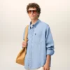 Blue Cotton Boxy Embroidered Ami De Coeur Shirt Blue Cotton Boxy Embroidered Ami De Coeur Shirt