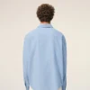 Blue Cotton Boxy Embroidered Ami De Coeur Shirt Blue Cotton Boxy Embroidered Ami De Coeur Shirt
