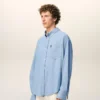 Blue Cotton Boxy Embroidered Ami De Coeur Shirt Blue Cotton Boxy Embroidered Ami De Coeur Shirt