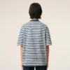 Blue Cotton Boxy Fit Mariniere Ami De Coeur T-Shirt