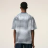 Blue Cotton Boxy Fit Mariniere Ami De Coeur T-Shirt