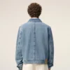Blue Cotton Contrasted Ami De Coeur Zipped Jacket Blue Cotton Contrasted Ami De Coeur Zipped Jacket