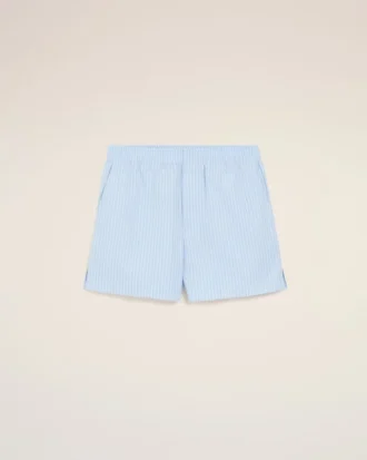 blue cotton elasticated shorts 1 330x413 - Blue Cotton Elasticated Shorts