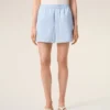 Blue Cotton Elasticated Shorts Blue Cotton Elasticated Shorts