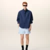 Blue Cotton Elasticated Shorts Blue Cotton Elasticated Shorts