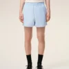 Blue Cotton Elasticated Shorts Blue Cotton Elasticated Shorts