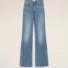 Blue Cotton Flare Fit Jeans