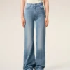 Blue Cotton Flare Fit Jeans