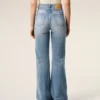Blue Cotton Flare Fit Jeans