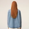 Blue Cotton Knitted Ami De Coeur Overshirt
