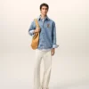 Blue Cotton Knitted Ami De Coeur Overshirt