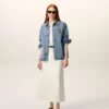 Blue Cotton Knitted Ami De Coeur Overshirt