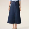 Blue Cotton Long Skirt