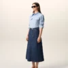 Blue Cotton Long Skirt