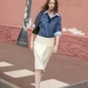 White New Wool Big Buckle Belted Midi Skirt White New Wool Big Buckle Belted Midi Skirt