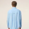 Blue Cotton Sharp Collar Ami De Coeur Wide Shirt Blue Cotton Sharp Collar Ami De Coeur Wide Shirt