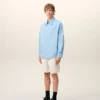 Blue Cotton Sharp Collar Ami De Coeur Wide Shirt Blue Cotton Sharp Collar Ami De Coeur Wide Shirt