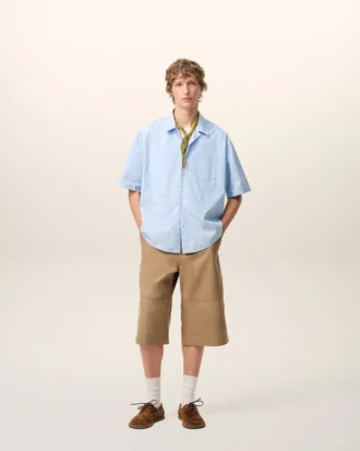 Blue Cotton Short Sleeve Ami De Coeur Boxy Shirt Blue Cotton Short Sleeve Ami De Coeur Boxy Shirt