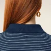 Blue Cotton Striped Ami De Coeur Polo Blue Cotton Striped Ami De Coeur Polo