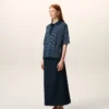 Blue Cotton Striped Ami De Coeur Polo Blue Cotton Striped Ami De Coeur Polo