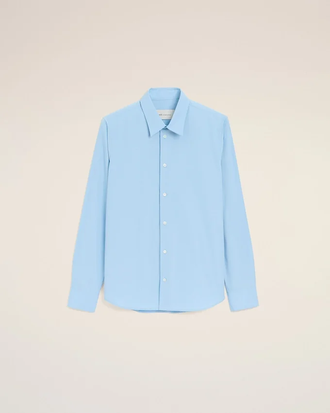 Blue Cotton Tailor Embroidered Ami De Coeur Shirt Blue Cotton Tailor Embroidered Ami De Coeur Shirt